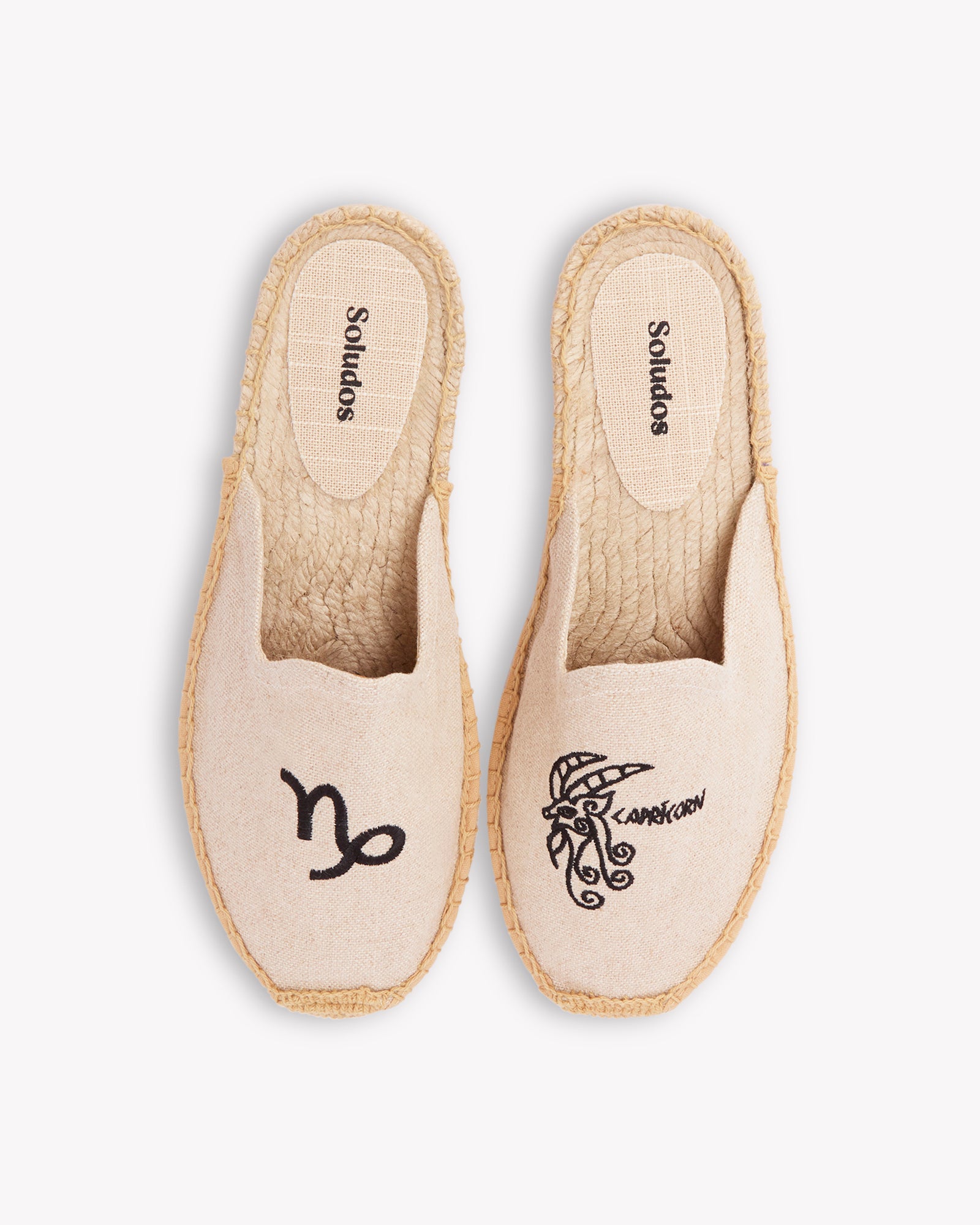 Women's Smoking Mule Espadrille | Embroidery | Capricorn - Natural Undyed - Womens Espadrilles - Capricorn - Natural Undyed - ET2C - 