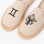 Women's Smoking Mule Espadrille | Embroidery | Gemini - Natural Undyed - Womens Espadrilles - Gemini - Natural Undyed - ET2C - 