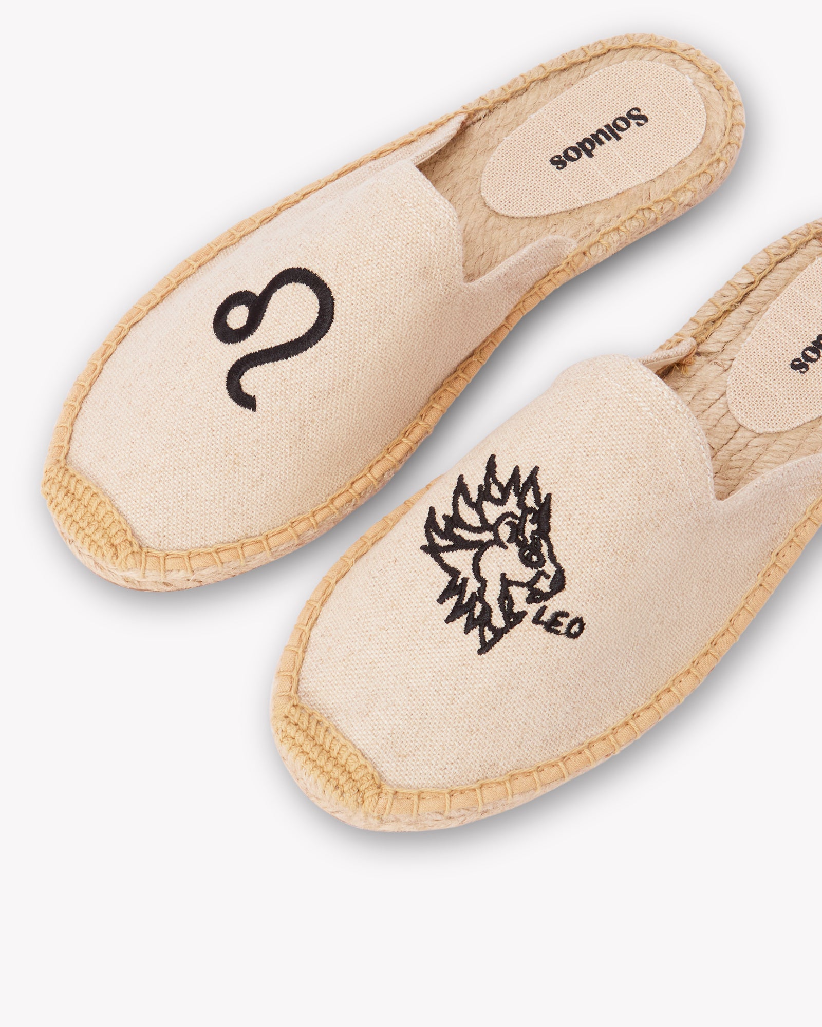 Women's Smoking Mule Espadrille | Embroidery | Leo - Natural Undyed - Womens Espadrilles - Leo - Natural Undyed - ET2C - 