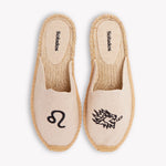 Women's Smoking Mule Espadrille | Embroidery | Libra - Natural Undyed - Womens Espadrilles - Libra - Natural Undyed - ET2C - 