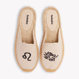 Women's Smoking Mule Espadrille | Embroidery | Leo - Natural Undyed - Womens Espadrilles - Leo - Natural Undyed - ET2C - 