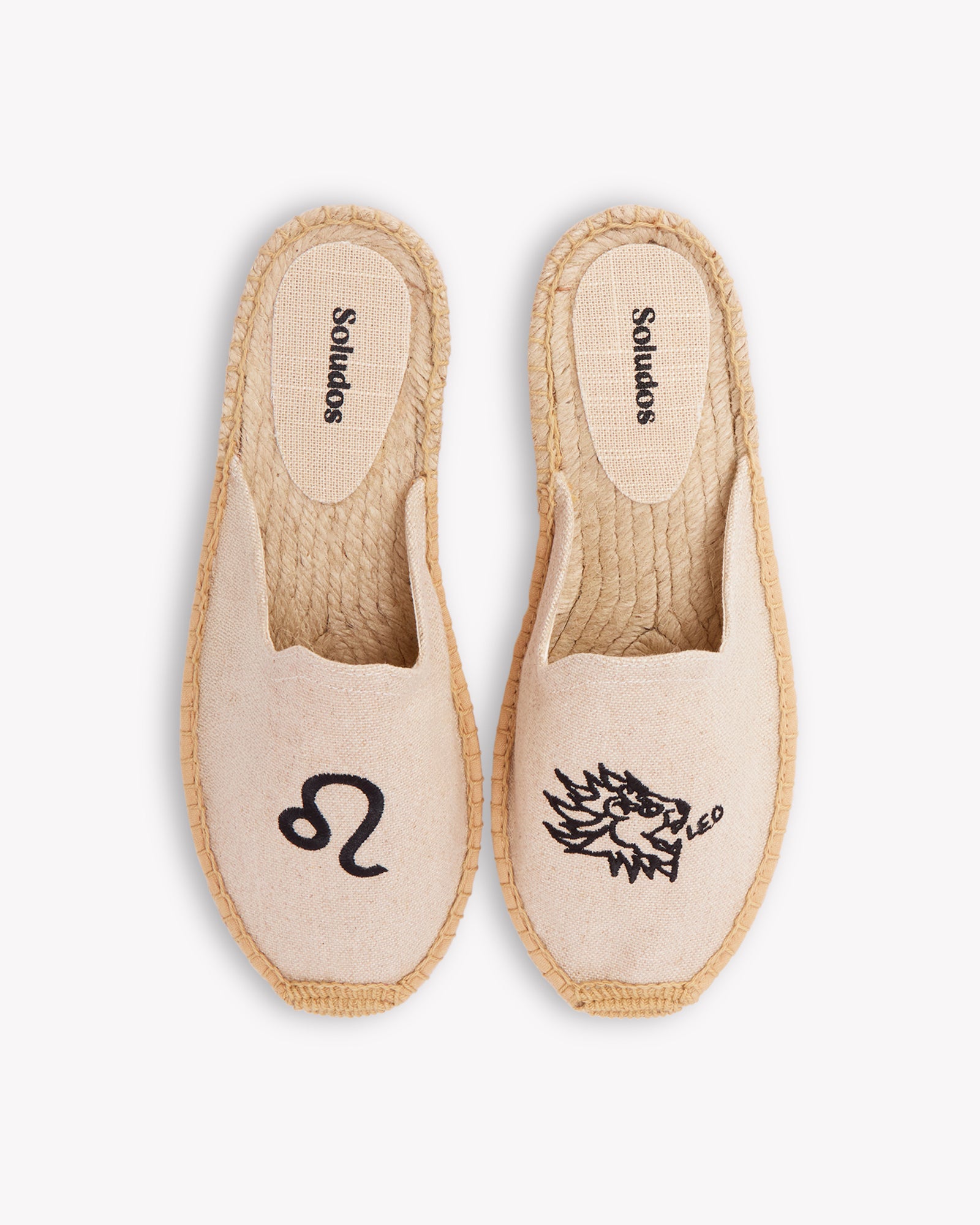Women's Smoking Mule Espadrille | Embroidery | Leo - Natural Undyed - Womens Espadrilles - Leo - Natural Undyed - ET2C - 