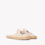 Women's Smoking Mule Espadrille | Embroidery | Libra - Natural Undyed - Womens Espadrilles - Libra - Natural Undyed - ET2C - 