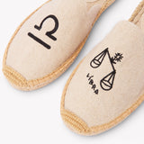 Women's Smoking Mule Espadrille | Embroidery | Libra - Natural Undyed - Womens Espadrilles - Libra - Natural Undyed - Soludos - 