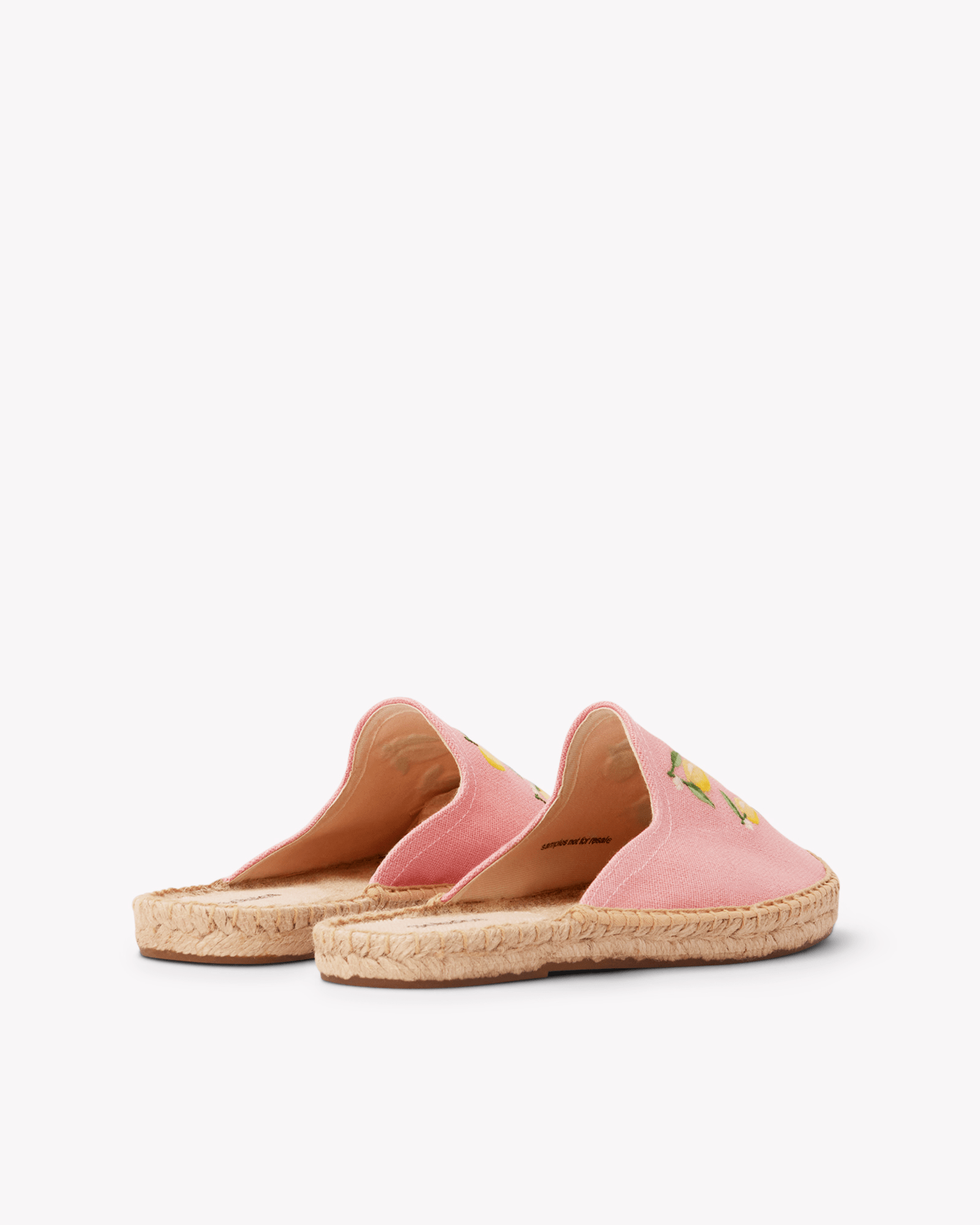 Women's Smoking Mule Espadrille | Embroidery | Lemons - Dusty Rose Pink - Womens Espadrilles - Lemons - Dusty Rose Pink - ET2C - 