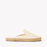Women's Smoking Mule Espadrille | Embroidery | Molyan Neon Yellow - Natural Undyed - Women's Espadrilles - Natural Undyed - Molyan Neon Yellow - Soludos - 