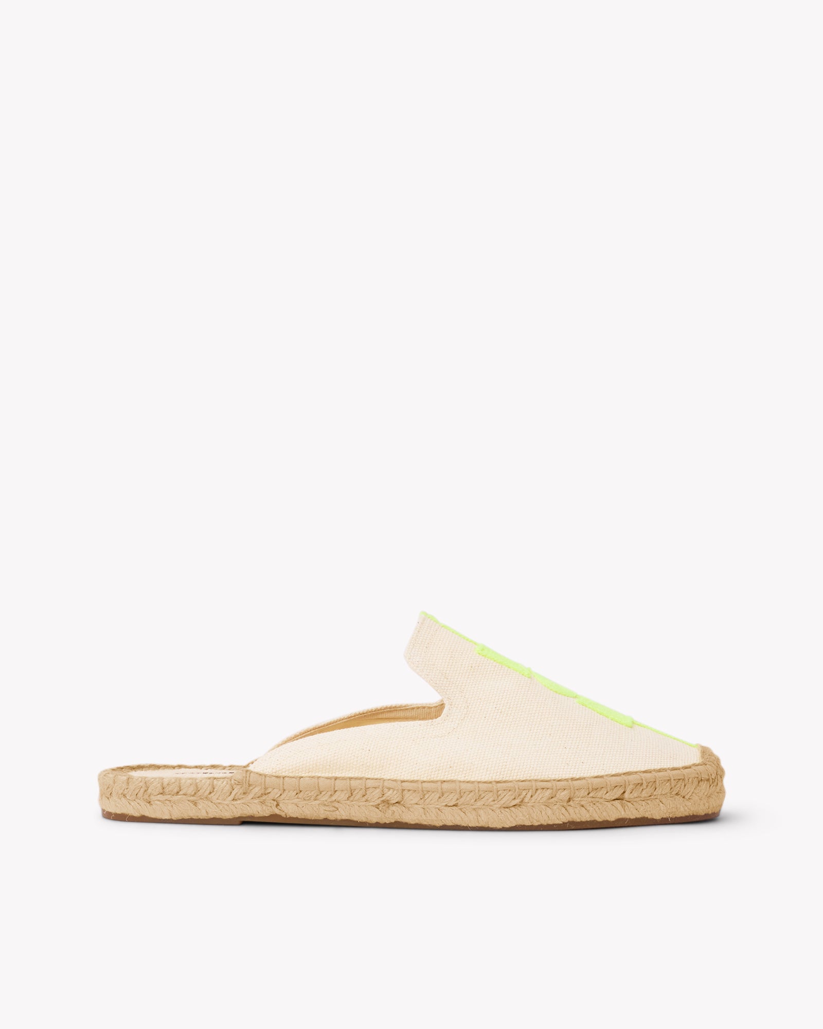 Women's Smoking Mule Espadrille | Embroidery | Molyan Neon Yellow - Natural Undyed - Women's Espadrilles - Natural Undyed - Molyan Neon Yellow - Soludos - 