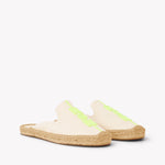 Women's Smoking Mule Espadrille | Embroidery | Molyan Neon Yellow - Natural Undyed - Women's Espadrilles - Natural Undyed - Molyan Neon Yellow - Soludos - 