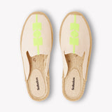 Women's Smoking Mule Espadrille | Embroidery | Molyan Neon Yellow - Natural Undyed - Women's Espadrilles - Natural Undyed - Molyan Neon Yellow - Soludos - 