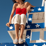 Women's Smoking Mule Espadrille | Embroidery | Stars & Stripes - Dolphin Blue - Women's Espadrilles - Stars & Stripes - Dolphin Blue - Soludos -
