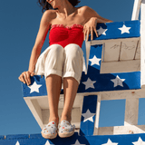 Women's Smoking Mule Espadrille | Embroidery | Stars & Stripes - Dolphin Blue - Women's Espadrilles - Stars & Stripes - Dolphin Blue - Soludos -