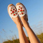 Women's Smoking Mule Espadrille | Embroidery | Strawberries - Oasis White - Womens Espadrilles - Strawberries - Oasis White - Soludos - 