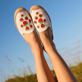 Women's Smoking Mule Espadrille | Embroidery | Strawberries - Oasis White - Womens Espadrilles - Strawberries - Oasis White - Soludos - 