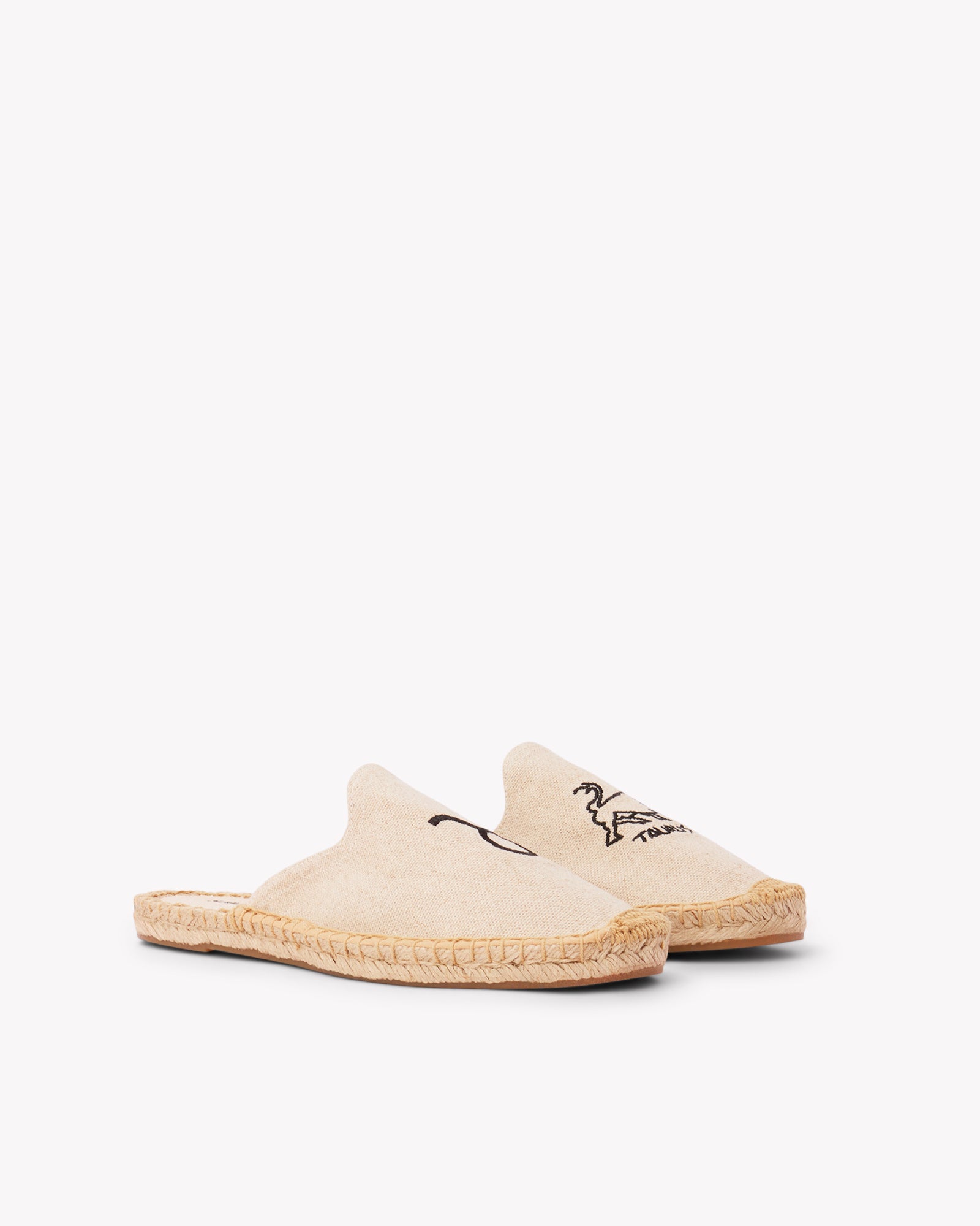 Women's Smoking Mule Espadrille | Embroidery | Taurus - Natural Undyed - Womens Espadrilles - Taurus - Natural Undyed - ET2C - 