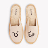 Women's Smoking Mule Espadrille | Embroidery | Taurus - Natural Undyed - Womens Espadrilles - Taurus - Natural Undyed - ET2C - 