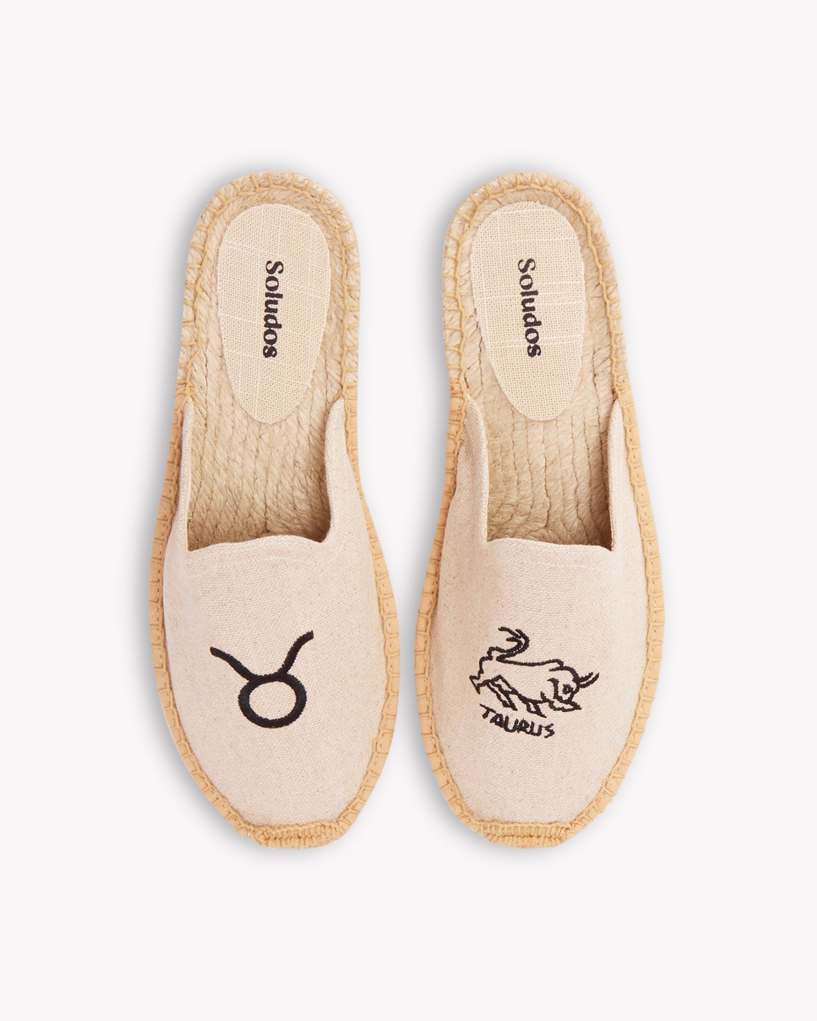 Women's Smoking Mule Espadrille | Embroidery | Taurus - Natural Undyed - Womens Espadrilles - Taurus - Natural Undyed - ET2C - 