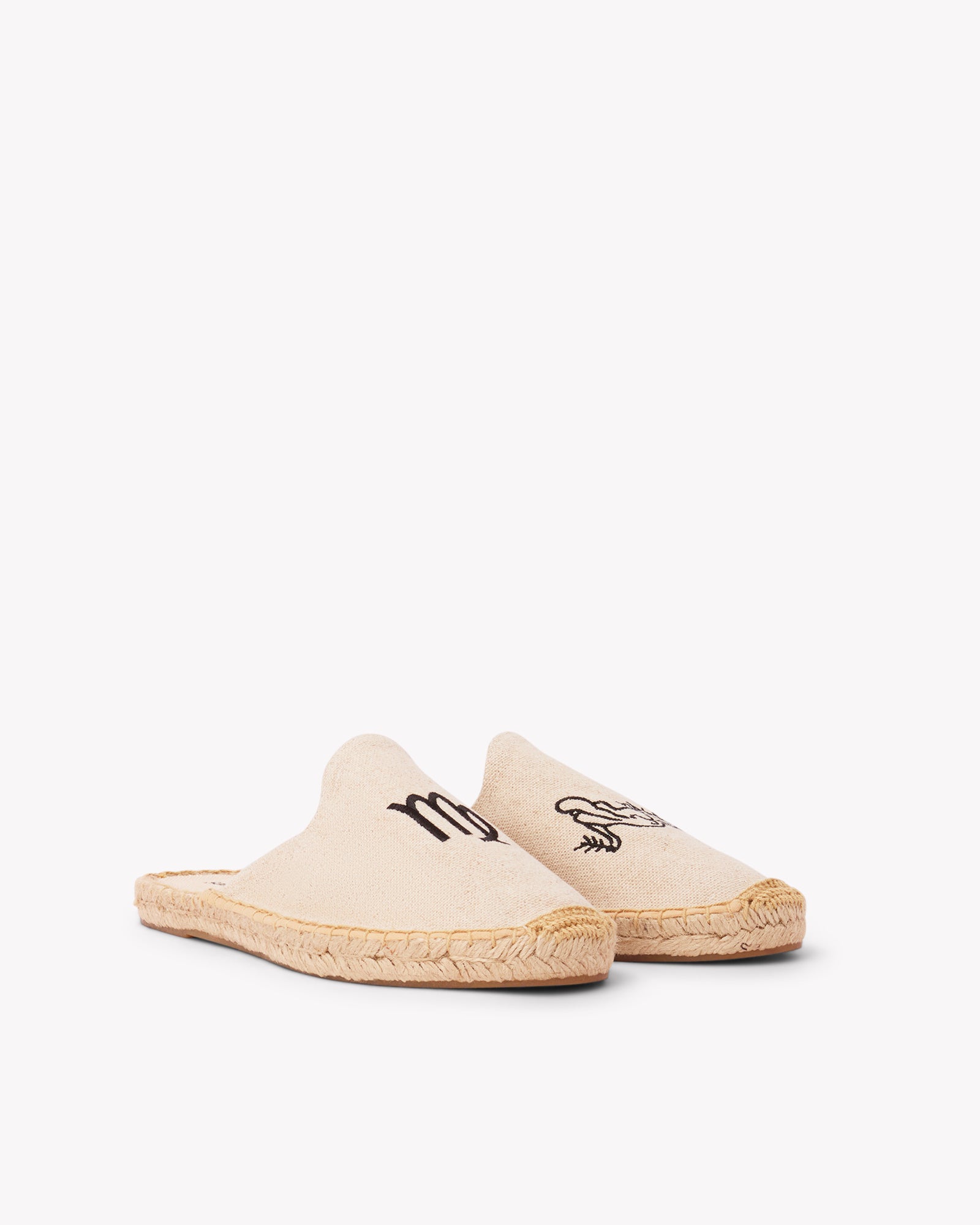 Women's Smoking Mule Espadrille | Embroidery | Virgo - Natural Undyed - Women's Espadrilles - Virgo - Natural Undyed - ET2C - 