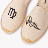 Women's Smoking Mule Espadrille | Embroidery | Virgo - Natural Undyed - Women's Espadrilles - Virgo - Natural Undyed - ET2C - 