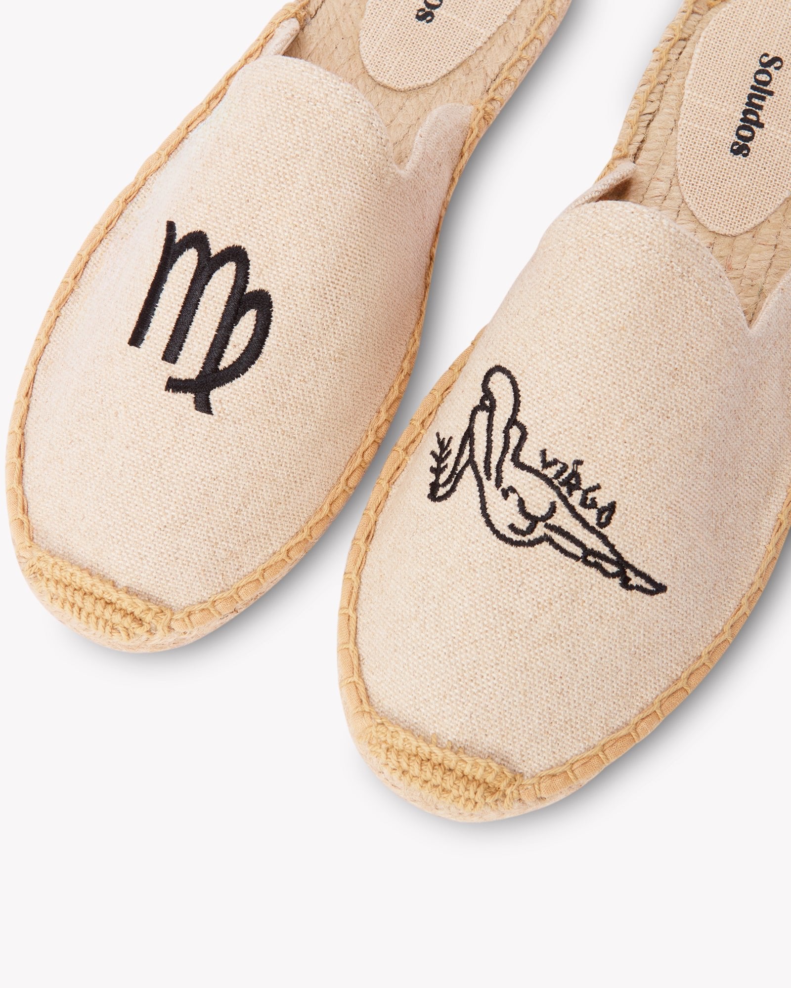 Women's Smoking Mule Espadrille | Embroidery | Virgo - Natural Undyed - Women's Espadrilles - Virgo - Natural Undyed - ET2C - 