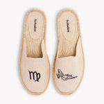 Women's Smoking Mule Espadrille | Embroidery | Virgo - Natural Undyed - Women's Espadrilles - Virgo - Natural Undyed - ET2C - 