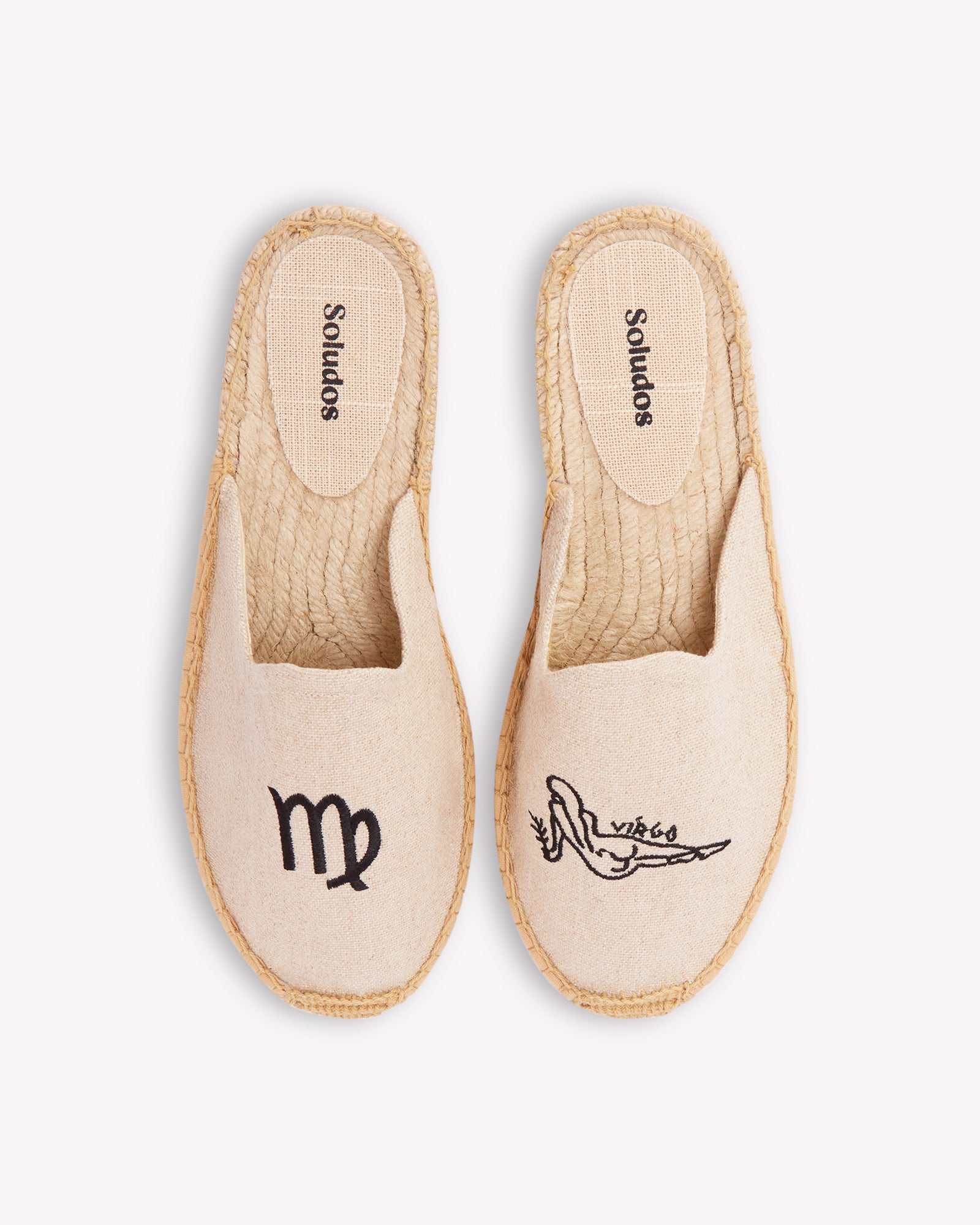 Women's Smoking Mule Espadrille | Embroidery | Virgo - Natural Undyed - Women's Espadrilles - Virgo - Natural Undyed - ET2C - 