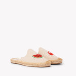 Women's Smoking Mule Espadrille | Embroidery | Watermelon Juice - Natural Undyed - Women's Espadrilles - Watermelon Juice - Natural Undyed - Soludos -