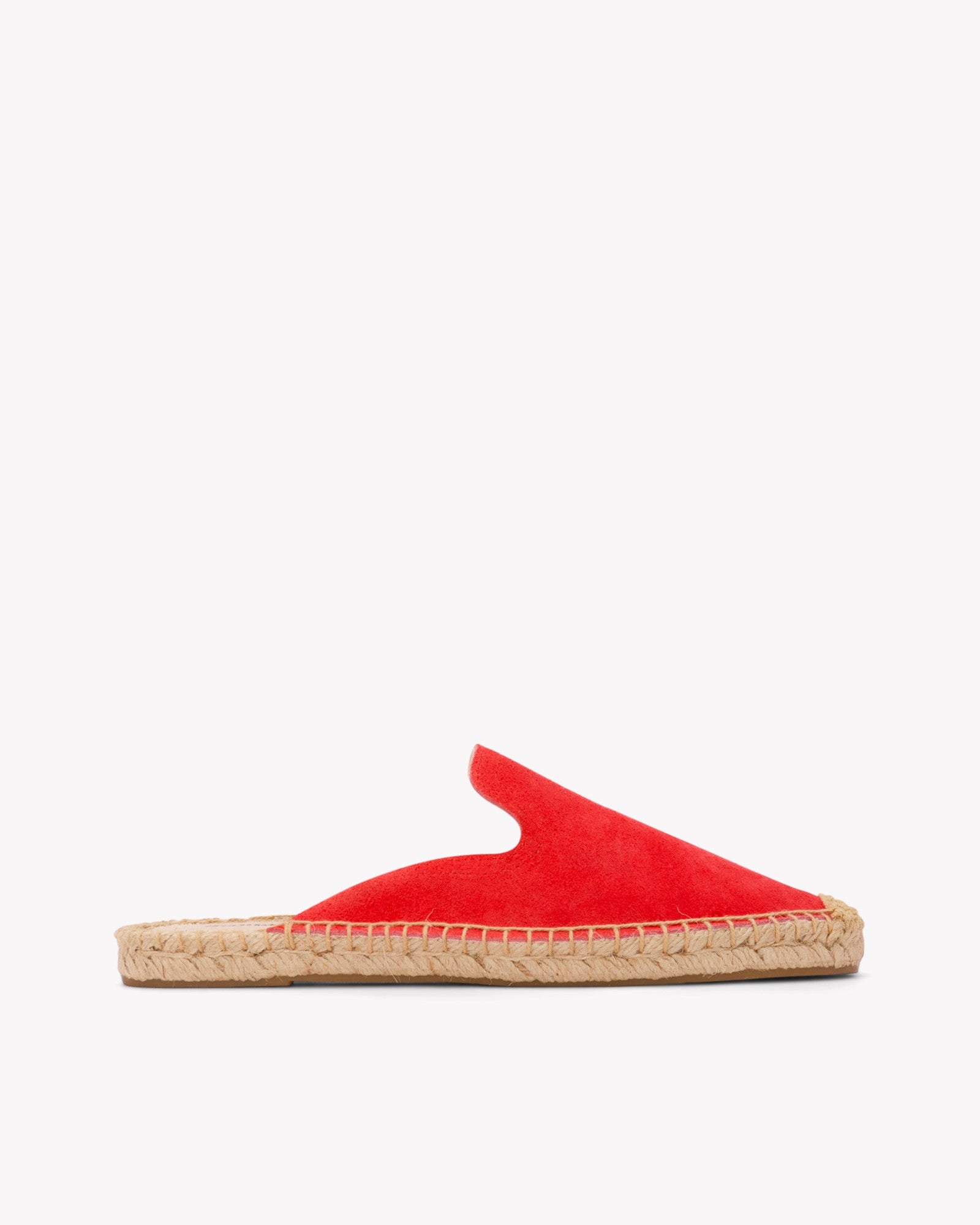 Women's Smoking Mule Espadrille | Suede | Lava Red - Women's Espadrilles - Lava Red - Soludos - 