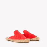 Women's Smoking Mule Espadrille | Suede | Lava Red - Women's Espadrilles - Lava Red - Soludos - 