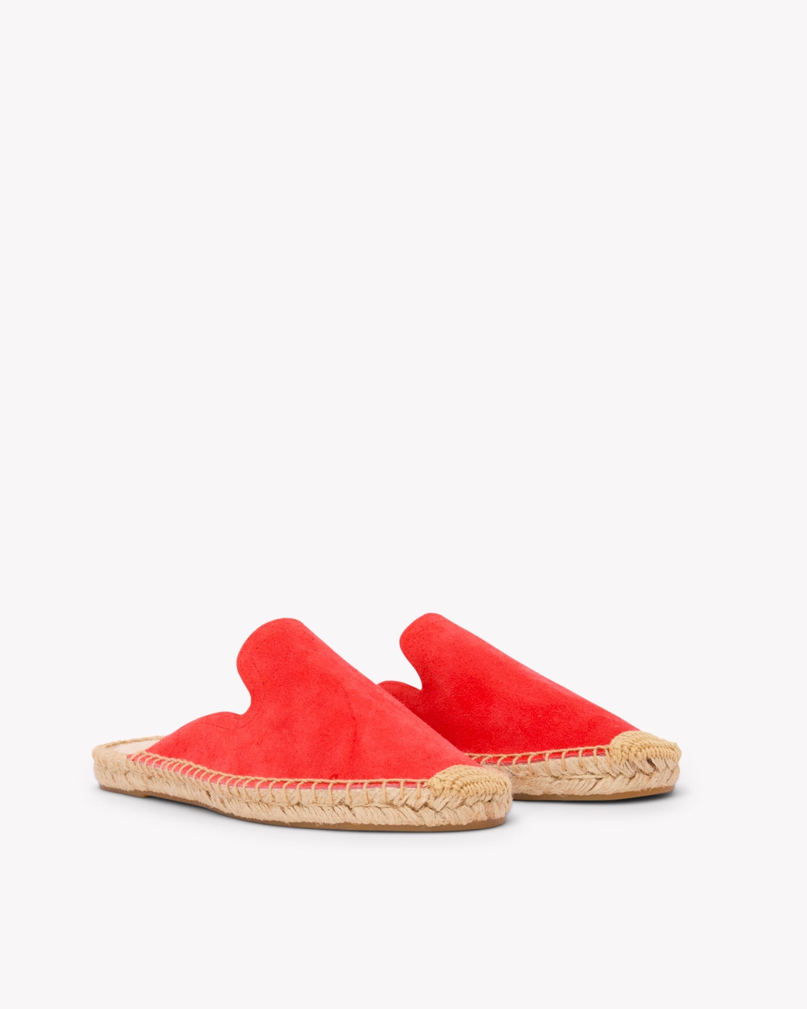 Women's Smoking Mule Espadrille | Suede | Lava Red - Women's Espadrilles - Lava Red - Soludos - 