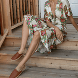 Women's Smoking Mule Espadrille | Woven Leather | Tan Brown