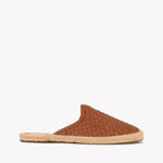 Women's Smoking Mule Espadrille | Woven Leather | Tan Brown