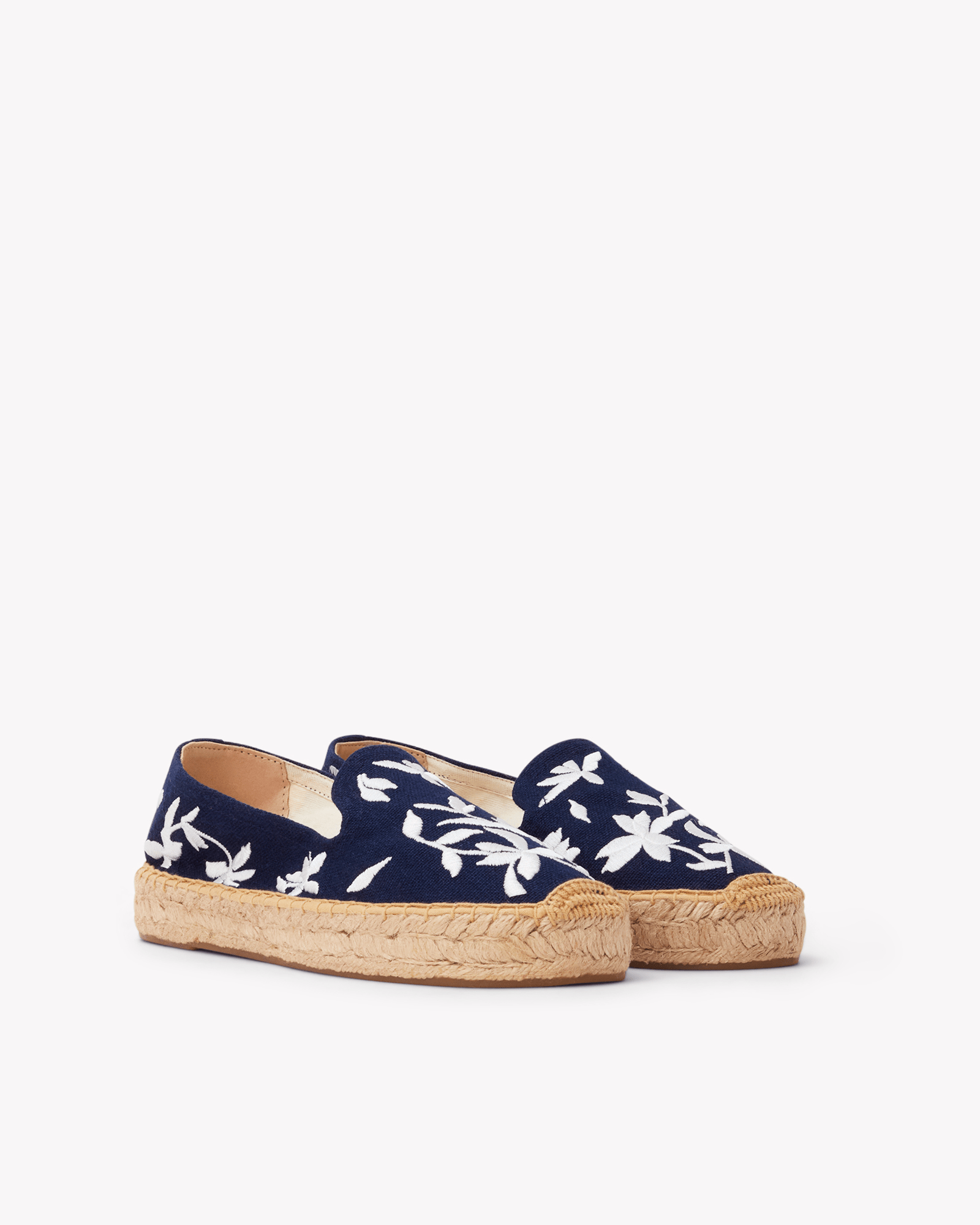 Women's Platform Smoking Espadrille | Embroidery | Wild Petals - Armada Blue - Womens Espadrilles - Wild Petals - Armada Blue - ET2C - 