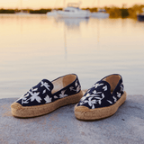 Women's Platform Smoking Espadrille | Embroidery | Wild Petals - Armada Blue - Womens Espadrilles - Wild Petals - Armada Blue - Soludos - 