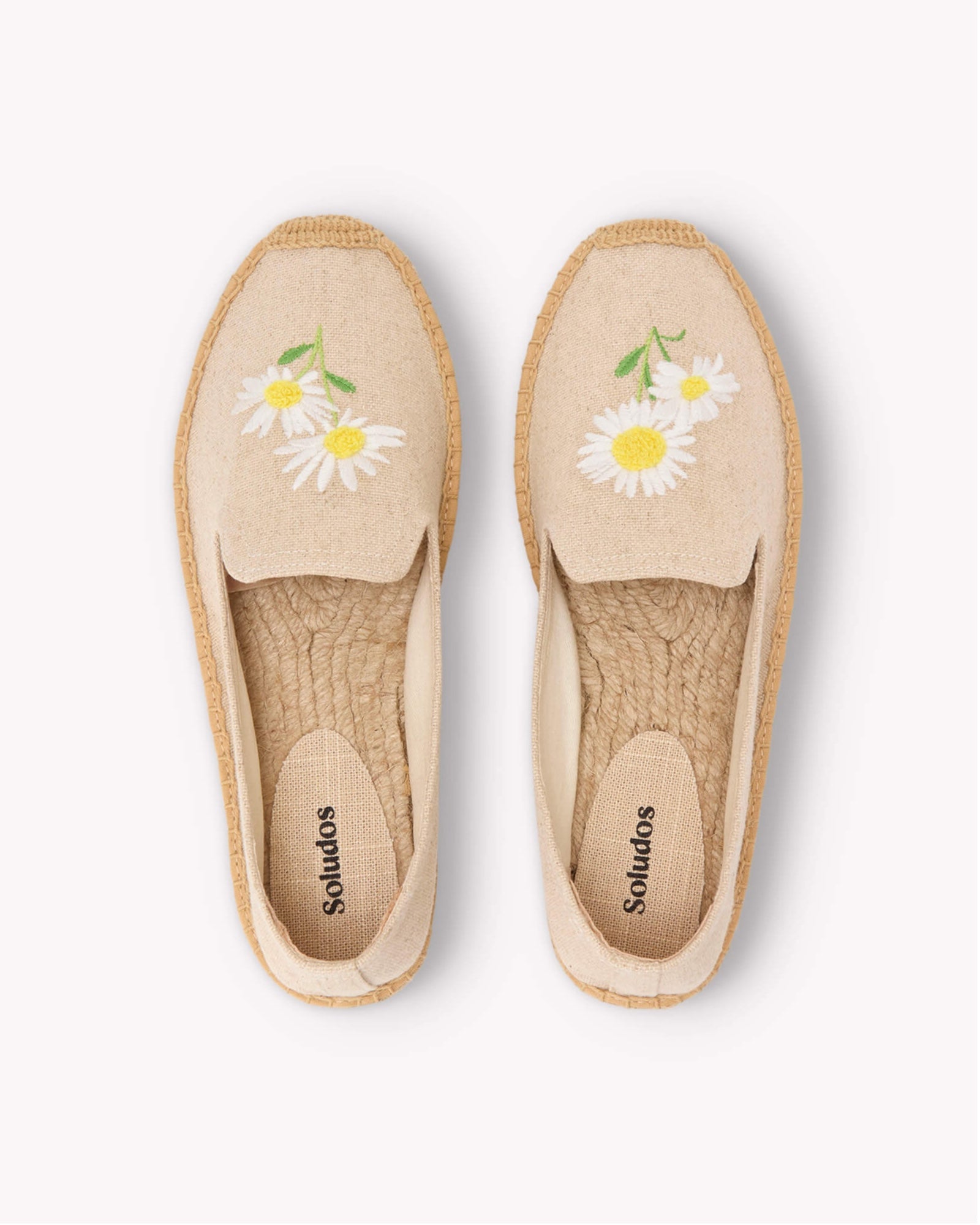 Womens_Espadrilles_The Smoking_Embroidery_Natural Undyed - Daisy - Women's Espadrilles - Natural Undyed - Daisy - Soludos - 