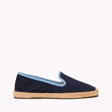 The Smoking Slipper - Contrast Piping - Dark Navy / Light Blue - Women's - Women's Espadrilles - Dark Navy / Light Blue - Soludos - 