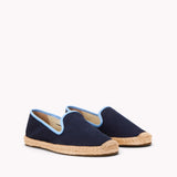 The Smoking Slipper - Contrast Piping - Dark Navy / Light Blue - Women's - Women's Espadrilles - Dark Navy / Light Blue - Soludos - 