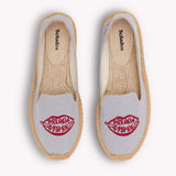 Womens_Espadrilles_The Smoking_Embroidery_Dolphin Blue - Allora Amore - Women's Espadrilles - Dolphin Blue - Soludos - 