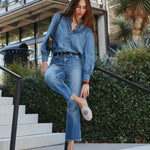 The Smoking Slipper - Embroidery / Allora Amore / Dolphin Blue - Women's - Women's Espadrilles - Dolphin Blue - ET2C - 