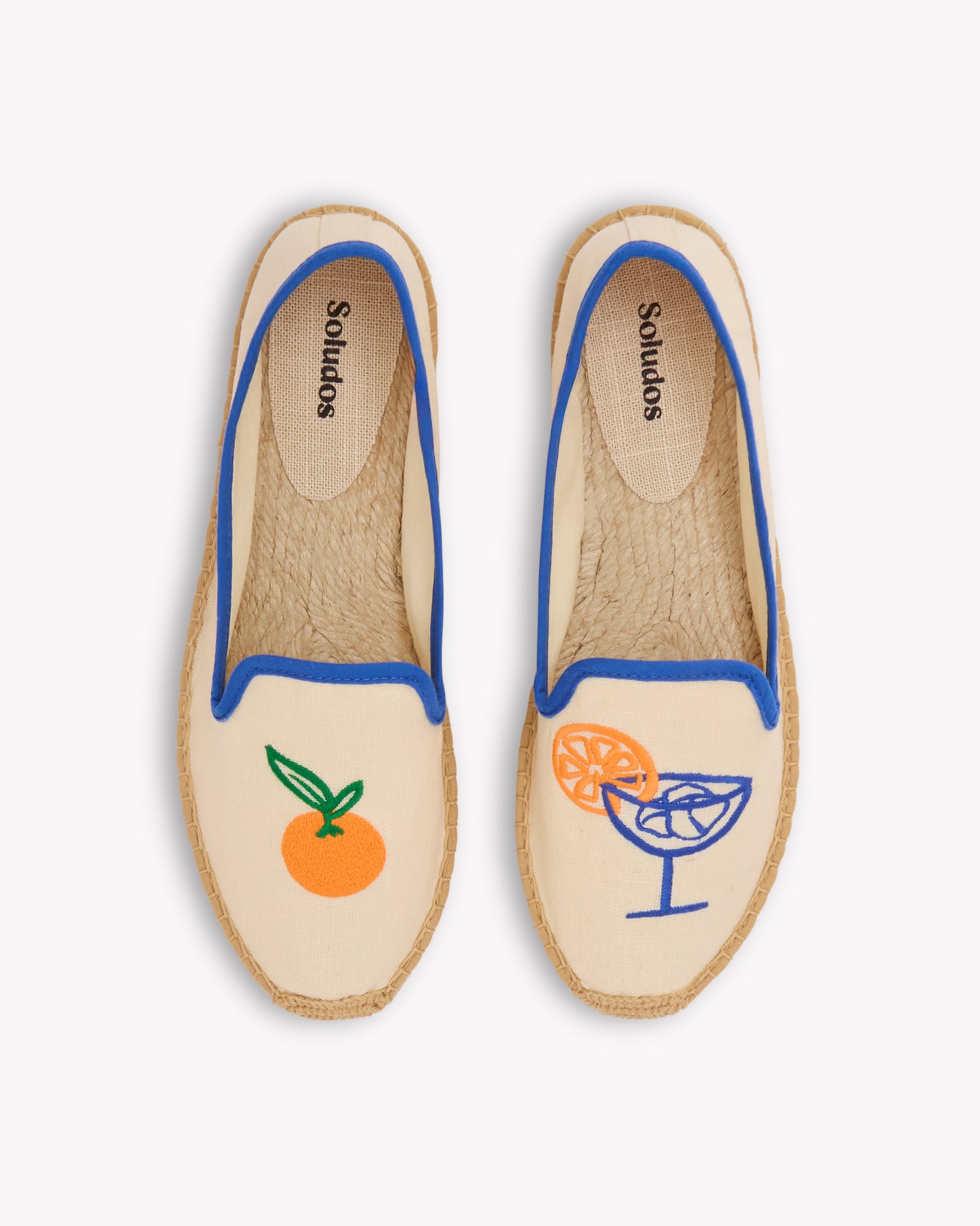 Women's Smoking Espadrille | Embroidery | Aperol - Natural Undyed - Women's Espadrilles - Aperol - Natural Undyed - Soludos - 