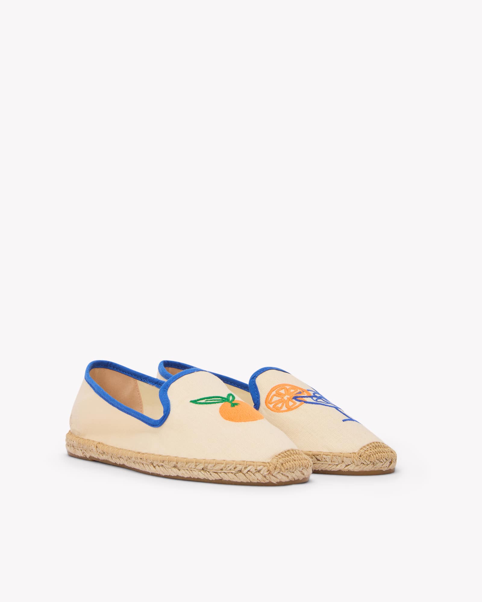 Women's Smoking Espadrille | Embroidery | Aperol - Natural Undyed - Women's Espadrilles - Aperol - Natural Undyed - Soludos - 