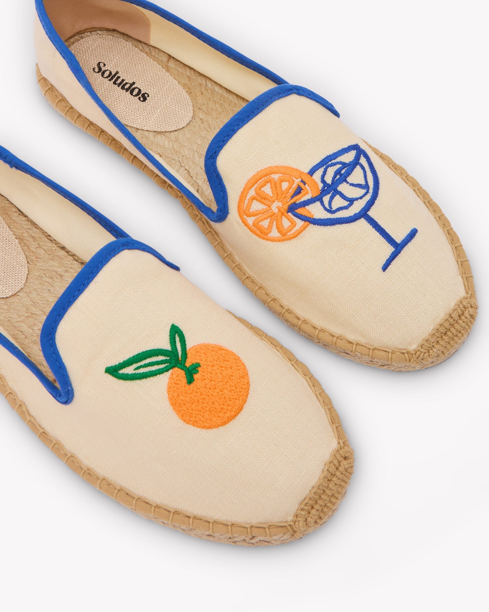 Women's Smoking Espadrille | Embroidery | Aperol - Natural Undyed - Women's Espadrilles - Aperol - Natural Undyed - Soludos - 