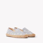 Women's Smoking Espadrille | Embroidery | Daisies - Dolphin Blue - Womens Espadrilles - Daisies - Dolphin Blue - ET2C - 