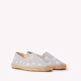 Women's Smoking Espadrille | Embroidery | Daisies - Dolphin Blue - Womens Espadrilles - Daisies - Dolphin Blue - ET2C - 