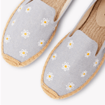 Women's Smoking Espadrille | Embroidery | Daisies - Dolphin Blue - Womens Espadrilles - Daisies - Dolphin Blue - ET2C - 