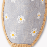 Women's Smoking Espadrille | Embroidery | Daisies - Dolphin Blue - Womens Espadrilles - Daisies - Dolphin Blue - ET2C - 