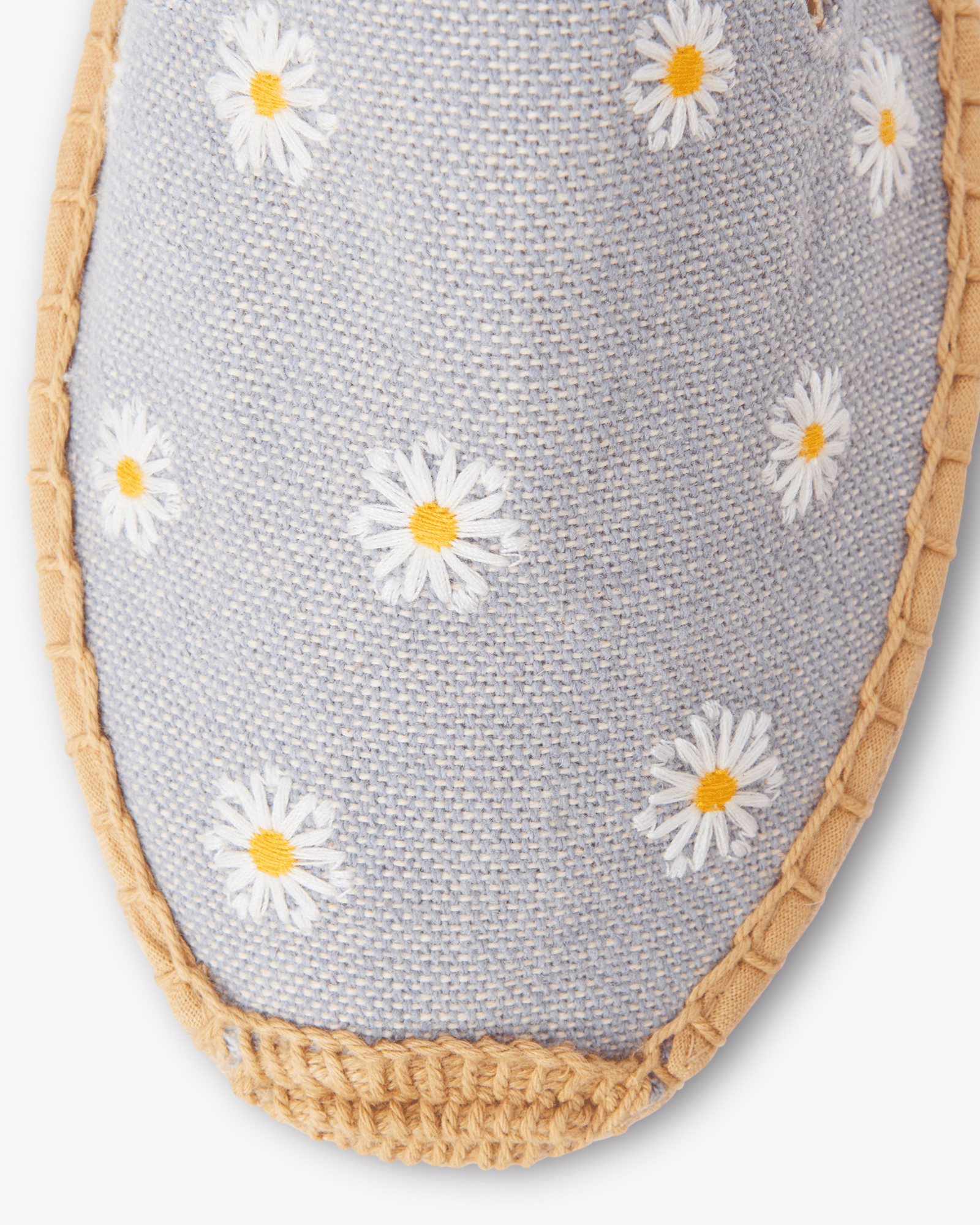 Women's Smoking Espadrille | Embroidery | Daisies - Dolphin Blue - Womens Espadrilles - Daisies - Dolphin Blue - ET2C - 
