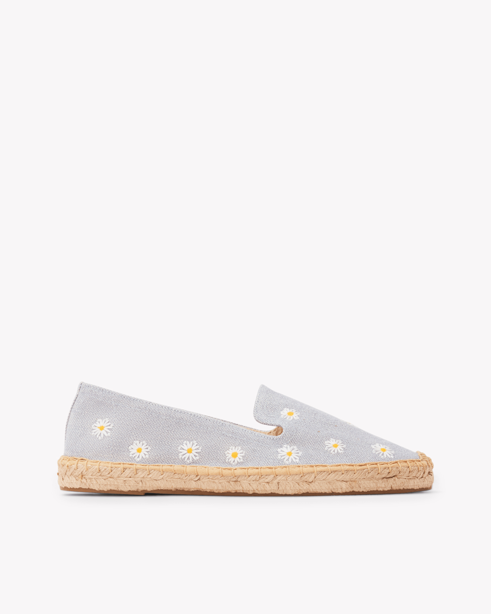 Women's Smoking Espadrille | Embroidery | Daisies - Dolphin Blue - Womens Espadrilles - Daisies - Dolphin Blue - ET2C - 