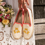Women's Smoking Espadrille | Embroidery | Farfalle - Ivory
