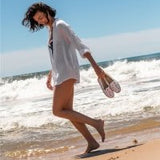 Women's Smoking Espadrille | Embroidery | Swimmers - Oasis White