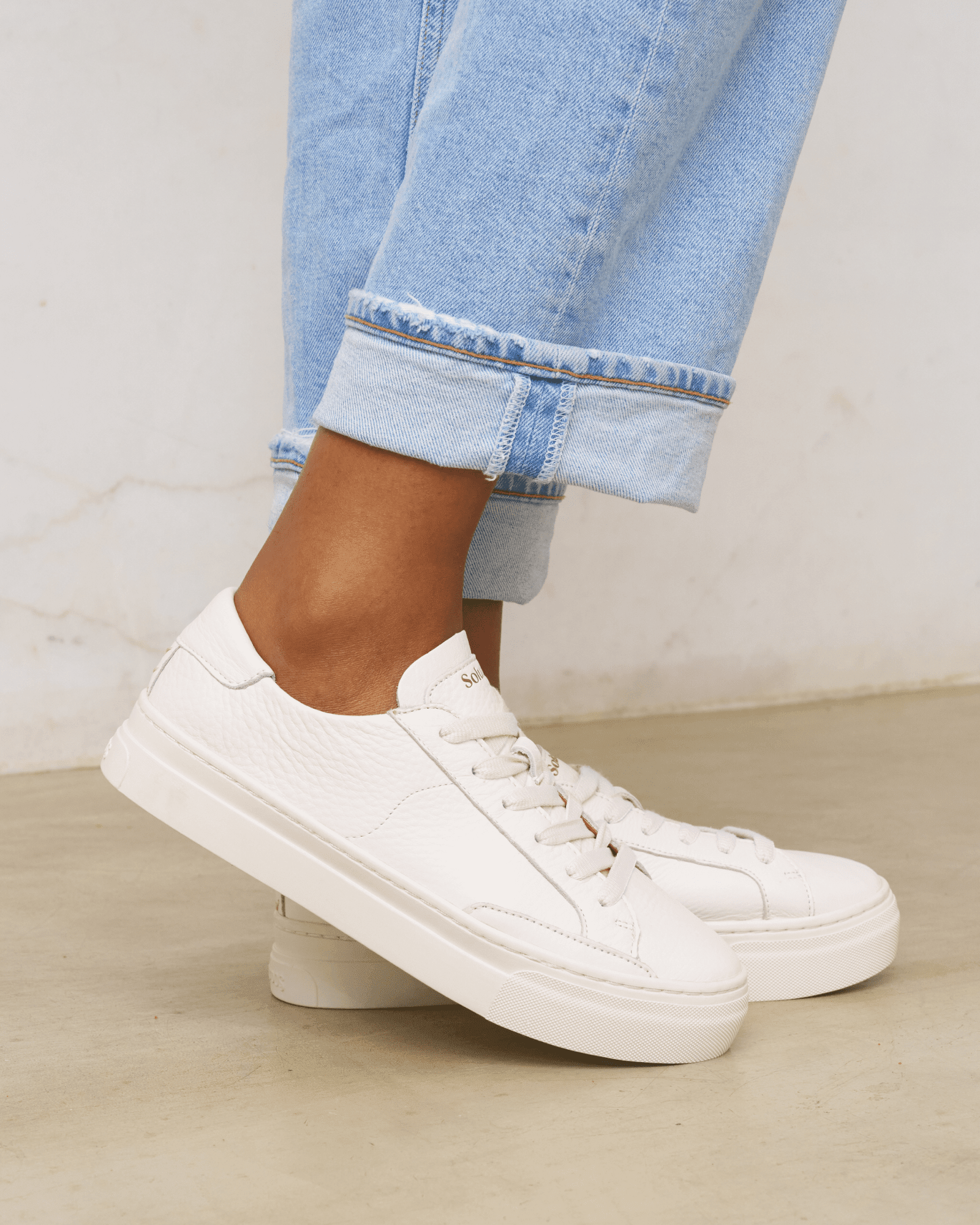Women's Ibiza Platform Sneaker | Leather Color | Oasis White - Women's Sneakers - Oasis White - Soludos - 